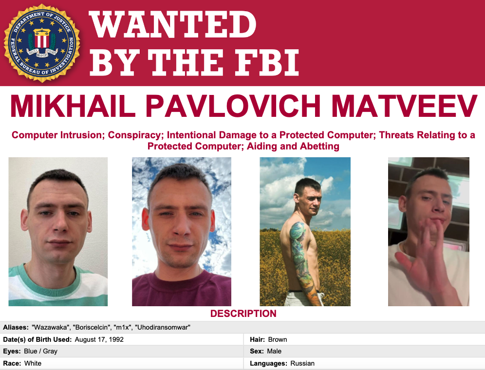 us-offering-$10m-reward-for-russian-man-charged-with-ransomware-attacks